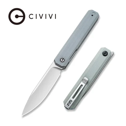CIVIVI Exarch Front Flipper Knife Grey G10 Handle (3.22'' Satin D2) C 2003A