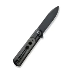 CIVIVI Banneret Flipper Knife Black Steel Handle With Drak Green Canvas Micarta Inlay (3.48" Black Stonewashed Nitro-V) C20040D- - Image 3
