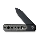 CIVIVI Banneret Flipper Knife Black Steel Handle With Drak Green Canvas Micarta Inlay (3.48" Black Stonewashed Nitro-V) C20040D- - Image 5