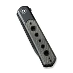 CIVIVI Banneret Flipper Knife Black Steel Handle With Drak Green Canvas Micarta Inlay (3.48" Black Stonewashed Nitro-V) C20040D- - Image 6