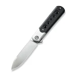 CIVIVI Banneret Flipper Knife Plain Steel Handle With Black G10 Inlay (3.48" Silver Bead Blasted Nitro-V) C20040D-2 - Image 9