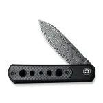 CIVIVI Banneret Black Steel Handle With Black G10 / Twill Carbon Fiber Inlay (3.48" Black Hand Rubbed Damascus) C20040D-DS1 - Image 4