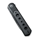 CIVIVI Banneret Black Steel Handle With Black G10 / Twill Carbon Fiber Inlay (3.48" Black Hand Rubbed Damascus) C20040D-DS1 - Image 7