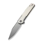 CIVIVI Cachet Flipper Knife Diamond Patterned Gray Steel Handle With Ivory G10 Inlay (3.48" Silver Bead Blasted 14C28N) C20041B-2 - Image 9