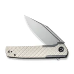 CIVIVI Cachet Flipper Knife Diamond Patterned Gray Steel Handle With Ivory G10 Inlay (3.48" Silver Bead Blasted 14C28N) C20041B-2 - Image 6