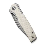 CIVIVI Cachet Flipper Knife Diamond Patterned Gray Steel Handle With Ivory G10 Inlay (3.48" Silver Bead Blasted 14C28N) C20041B-2 - Image 5