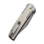 CIVIVI Cachet Flipper Knife Diamond Patterned Gray Steel Handle With Ivory G10 Inlay (3.48" Silver Bead Blasted 14C28N) C20041B-2 - Image 4