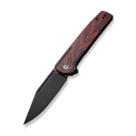 CIVIVI Cachet Flipper Knife Black Steel Handle With Red & Black G10 Inlay (3.48" Black Stonewashed 14C28N) C20041C-1 - Image 3