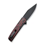 CIVIVI Cachet Flipper Knife Black Steel Handle With Red & Black G10 Inlay (3.48" Black Stonewashed 14C28N) C20041C-1 - Image 4