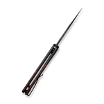 CIVIVI Cachet Flipper Knife Black Steel Handle With Red & Black G10 Inlay (3.48" Black Stonewashed 14C28N) C20041C-1 - Image 10