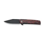 CIVIVI Cachet Flipper Knife Black Steel Handle With Red & Black G10 Inlay (3.48" Black Stonewashed 14C28N) C20041C-1 - Image 5