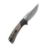 Dogma Flipper Knife Black Polished Brass Handle (3.46'' Black Hand Rubbed Damascus) C2005DS-1 - Image 2