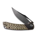 Dogma Flipper Knife Black Polished Brass Handle (3.46'' Black Stonewashed D2) C2005E - Image 7