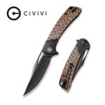 Dogma Flipper Knife Black Polished Copper Handle (3.46'' Black Stonewashed D2) C 2005F