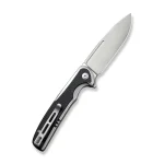 CIVIVI Voltaic Flipper Knife Plain Stainless Steel Handle With Black G10 Inlay (3.48" Silver Bead Blasted 14C28N) C20060-2 - Image 3