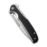 CIVIVI Voltaic Flipper Knife Plain Stainless Steel Handle With Black G10 Inlay (3.48" Silver Bead Blasted 14C28N) C20060-2 - Image 6