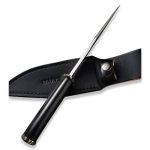 CIVIVI Teton Tickler Fixed Blade Knife Black G10 handle With Polished Nickel-Silver Guard&Pommel (5.45" Satin Finished D2) C 20072-1 - Image 5