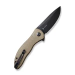 CIVIVI Synergy3 Flipper Knife Tan G10 Handle (3.24" Black Stonewashed Nitro-V Blade) C20075D-2 - Image 2