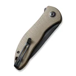 CIVIVI Synergy3 Flipper Knife Tan G10 Handle (3.24" Black Stonewashed Nitro-V Blade) C20075D-2 - Image 6