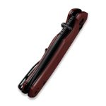 CIVIVI Altus Pocket Knife with Button Lock and Flipper Opener Burgundy G10 Handle (2.97" Black Stonewashed Nitro-V) C 20076-2 - Image 3