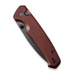 CIVIVI Altus Pocket Knife with Button Lock and Flipper Opener Burgundy G10 Handle (2.97" Black Stonewashed Nitro-V) C 20076-2 - Image 2