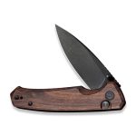 CIVIVI Altus Pocket Knife with Button Lock and Flipper Opener Cuibourtia Wood Handle (2.97" Black Stonewashed Nitro-V) C 20076-3 - Image 5