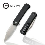 CIVIVI Relic Flipper Knife Black G10 Handle (3.48" Gray Stonewashed Nitro-V) C 20077B-1
