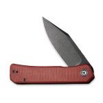 CIVIVI Relic Flipper Knife Burgundy G10 Handle (3.48" Black Stonewashed Nitro-V) C 20077B-2 - Image 4