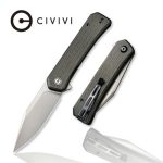CIVIVI Relic Flipper Knife - Dark Green Micarta Handle (3.48" Gray Stonewashed Nitro-V) C 20077B-3