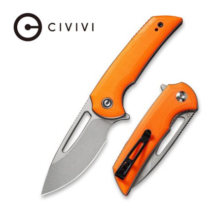 Civivi Odium Flipper Knife - Orange G10 Handle (2.65" Stonewashed D2) C 2010B