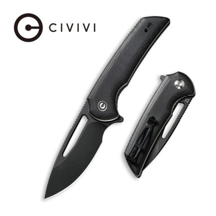 CIVIVI Odium Flipper Knife - Black G10 Handle (2.65" Black Stonewashed D2) C 2010E