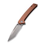 CIVIVI Keen Nadder Flipper Knife - Brown Micarta Handle (3.48” Gray Stonewashed Bohler N690) C 2021B - Image 2