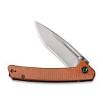 CIVIVI Keen Nadder Flipper Knife - Brown Micarta Handle (3.48” Gray Stonewashed Bohler N690) C 2021B - Image 4