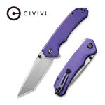 CIVIVI Brazen Flipper Knife - Purple G10 Handle (3.46" Gray Stonewashed D2 ) C 2023A