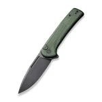 CIVIVI Conspirator Pocket Knife with Button Lock and Flipper Opener Green Micarta Handle (3.47'' Black Stonewashed Nitro-V) C21006-2 - Image 7