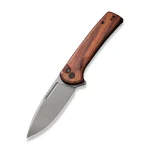 CIVIVI Conspirator Pocket Knife with Button Lock and Flipper Opener Cuibourtia Wood Handle (3.47'' Gray Stonewashed Nitro-V) C21006-3 - Image 2