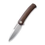 CIVIVI Cetos Flipper Knife Brown Micarta Coarse With Gray Steel Lock Side Handle (3.48" Silver Bead Blasted 14C28N) C21025B-1 - Image 2