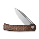 CIVIVI Cetos Flipper Knife Brown Micarta Coarse With Gray Steel Lock Side Handle (3.48" Silver Bead Blasted 14C28N) C21025B-1 - Image 5