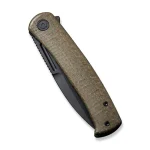 CIVIVI Cetos Flipper Knife Green Micarta Coarse With Black Steel Lock Side Handle (3.48" Black Stonewashed 14C28N) C21025B-3 - Image 5