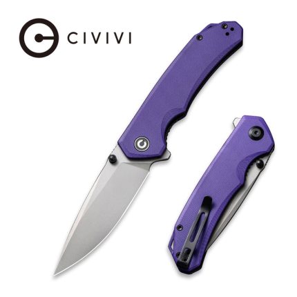 CIVIVI Brazen Flipper Knife Purple G10 Handle (3.46" Stonewashed 14C28N) C 2102A