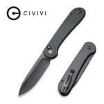 CIVIVI Button Lock Elementum - Black G10 Handle (3.47" Black Stonewashed 14C28N) C 2103A