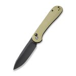 CIVIVI Button Lock Elementum - Olive Micarta Handle (3.47" Black Stonewashed 14C28N) C 2103B - Image 8