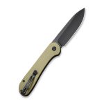 CIVIVI Button Lock Elementum - Olive Micarta Handle (3.47" Black Stonewashed 14C28N) C 2103B - Image 7