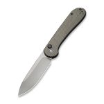 CIVIVI Button Lock Elementum - Dark Green Micarta Handle (3.47" Gray Stonewashed 14C28N) C 2103C - Image 2