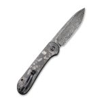 CIVIVI Button Lock Elementum - Marble Carbon Fiber Black Handle (3.47" Black Hand Rubbed Damascus) C 2103DS-3 - Image 3