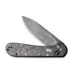 CIVIVI Button Lock Elementum - Marble Carbon Fiber Black Handle (3.47" Black Hand Rubbed Damascus) C 2103DS-3 - Image 5