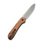 CIVIVI Button Lock Elementum - Brown Micarta Handle (3.47" Black Stonewashed 14C28N) C 2103D - Image 7