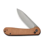 CIVIVI Button Lock Elementum - Brown Micarta Handle (3.47" Black Stonewashed 14C28N) C 2103D - Image 6
