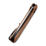 CIVIVI Button Lock Elementum - Brown Micarta Handle (3.47" Black Stonewashed 14C28N) C 2103D - Image 3