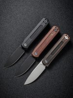 CIVIVI Foldis Front Flipper Knife Brown Linen Micarta Handle (2.67" Black Stonewashed Nitro-V Blade) C21044-2 - UK FRIENDLY CARRY KNIFE - - Image 2